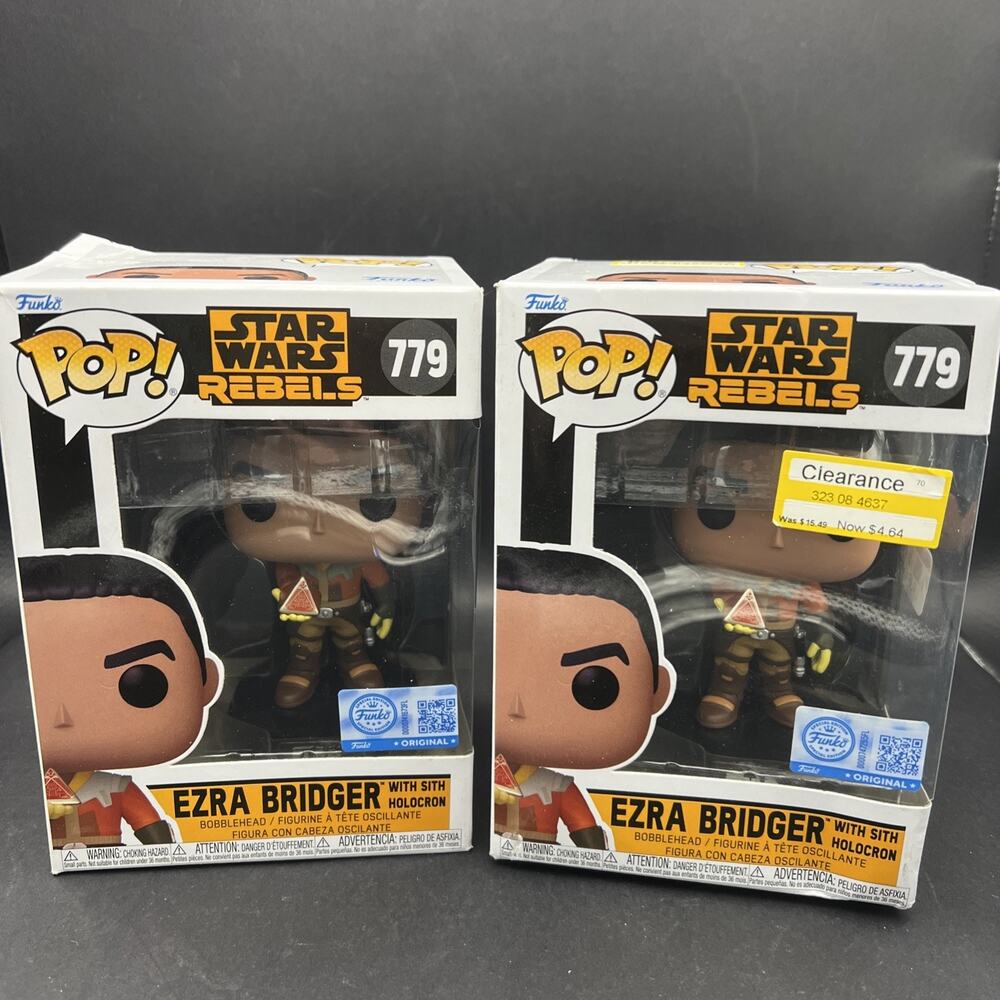 (2) Funko Pop! Star Wars Ezra Bridger with Sith Holocron Target Some Box Damage
